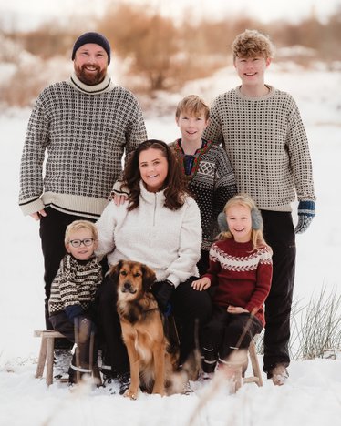 familie vinter snø fotograf
